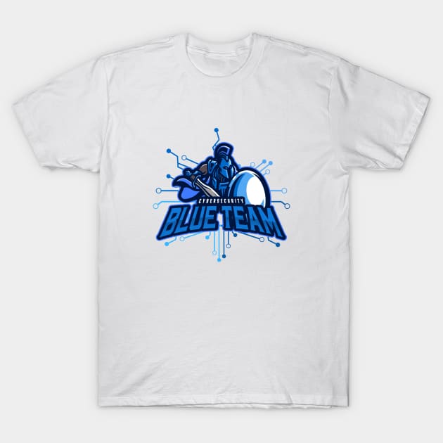 Cybersecurity Spartan Circuits Blue Team Gamification Logo T-Shirt by FSEstyle